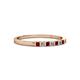 2 - Abila 2.00 mm Ruby and Diamond 7 Stone Wedding Band 