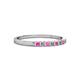 2 - Abila 2.00 mm Pink Sapphire and Diamond 7 Stone Wedding Band 