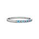 2 - Abila 2.00 mm Blue Topaz and Diamond 7 Stone Wedding Band 