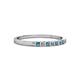 2 - Abila 2.00 mm Blue and White Diamond 7 Stone Wedding Band 