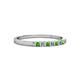 2 - Abila 2.00 mm Green Garnet and Diamond 7 Stone Wedding Band 
