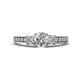 1 - Valene Diamond Three Stone with Side Diamond Ring 