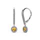 1 - Ava Citrine and Diamond Halo Dangling Earrings 