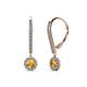 1 - Ava Citrine and Diamond Halo Dangling Earrings 