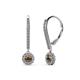 1 - Ava Smoky Quartz and Diamond Halo Dangling Earrings 