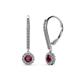1 - Ava Ruby and Diamond Halo Dangling Earrings 