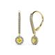 1 - Ava Yellow Sapphire and Diamond Halo Dangling Earrings 