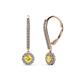 1 - Ava Yellow Sapphire and Diamond Halo Dangling Earrings 