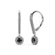 1 - Ava Black and White Diamond Halo Dangling Earrings 