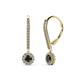 1 - Ava Black and White Diamond Halo Dangling Earrings 