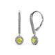 1 - Ava Yellow and White Diamond Halo Dangling Earrings 