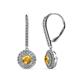 1 - Mavra 3.5mm Citrine and Diamond Double Halo Dangling Earrings 