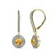 1 - Mavra 3.5mm Citrine and Diamond Double Halo Dangling Earrings 
