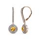 1 - Mavra 3.5mm Citrine and Diamond Double Halo Dangling Earrings 