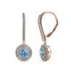1 - Mavra 3.5mm Blue Topaz and Diamond Double Halo Dangling Earrings 