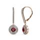 1 - Mavra 3.5mm Ruby and Diamond Double Halo Dangling Earrings 