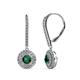 1 - Mavra 3.5mm Emerald and Diamond Double Halo Dangling Earrings 