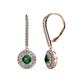 1 - Mavra 3.5mm Emerald and Diamond Double Halo Dangling Earrings 