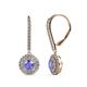 1 - Mavra 3.5mm Tanzanite and Diamond Double Halo Dangling Earrings 