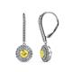 1 - Mavra 3.5mm Yellow Sapphire and Diamond Double Halo Dangling Earrings 
