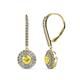 1 - Mavra 3.5mm Yellow Sapphire and Diamond Double Halo Dangling Earrings 