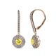 1 - Mavra 3.5mm Yellow Sapphire and Diamond Double Halo Dangling Earrings 