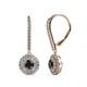 1 - Mavra 3.5mm Black and White Diamond Double Halo Dangling Earrings 