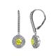 1 - Mavra 3.5mm Yellow and White Diamond Double Halo Dangling Earrings 