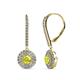 1 - Mavra 3.5mm Yellow and White Diamond Double Halo Dangling Earrings 