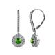 1 - Mavra 3.5mm Green Garnet and Diamond Double Halo Dangling Earrings 