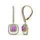 1 - Turia Amethyst and Diamond Double Halo Dangling Earrings 