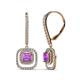 1 - Turia Amethyst and Diamond Double Halo Dangling Earrings 