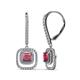 1 - Turia Rhodolite Garnet and Diamond Double Halo Dangling Earrings 