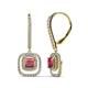 1 - Turia Rhodolite Garnet and Diamond Double Halo Dangling Earrings 