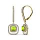 1 - Turia Peridot and Diamond Double Halo Dangling Earrings 