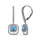 1 - Turia Blue Topaz and Diamond Double Halo Dangling Earrings 