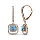 1 - Turia Blue Topaz and Diamond Double Halo Dangling Earrings 