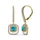 1 - Turia London Blue Topaz and Diamond Double Halo Dangling Earrings 