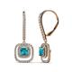 1 - Turia London Blue Topaz and Diamond Double Halo Dangling Earrings 
