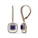 1 - Turia Blue Sapphire and Diamond Double Halo Dangling Earrings 