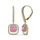 1 - Turia Pink Sapphire and Diamond Double Halo Dangling Earrings 