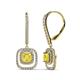 1 - Turia Yellow Sapphire and Diamond Double Halo Dangling Earrings 