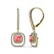 1 - Turia Pink Tourmaline and Diamond Double Halo Dangling Earrings 