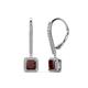 1 - Freda Red Garnet and Diamond Halo Dangling Earrings 