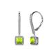 1 - Freda Peridot and Diamond Halo Dangling Earrings 