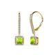 1 - Freda Peridot and Diamond Halo Dangling Earrings 