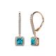 1 - Freda London Blue Topaz and Diamond Halo Dangling Earrings 