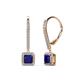 1 - Freda Blue Sapphire and Diamond Halo Dangling Earrings 