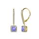 1 - Freda Tanzanite and Diamond Halo Dangling Earrings 