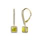 1 - Freda Yellow and White Diamond Halo Dangling Earrings 